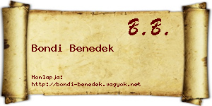 Bondi Benedek névjegykártya