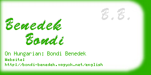 benedek bondi business card